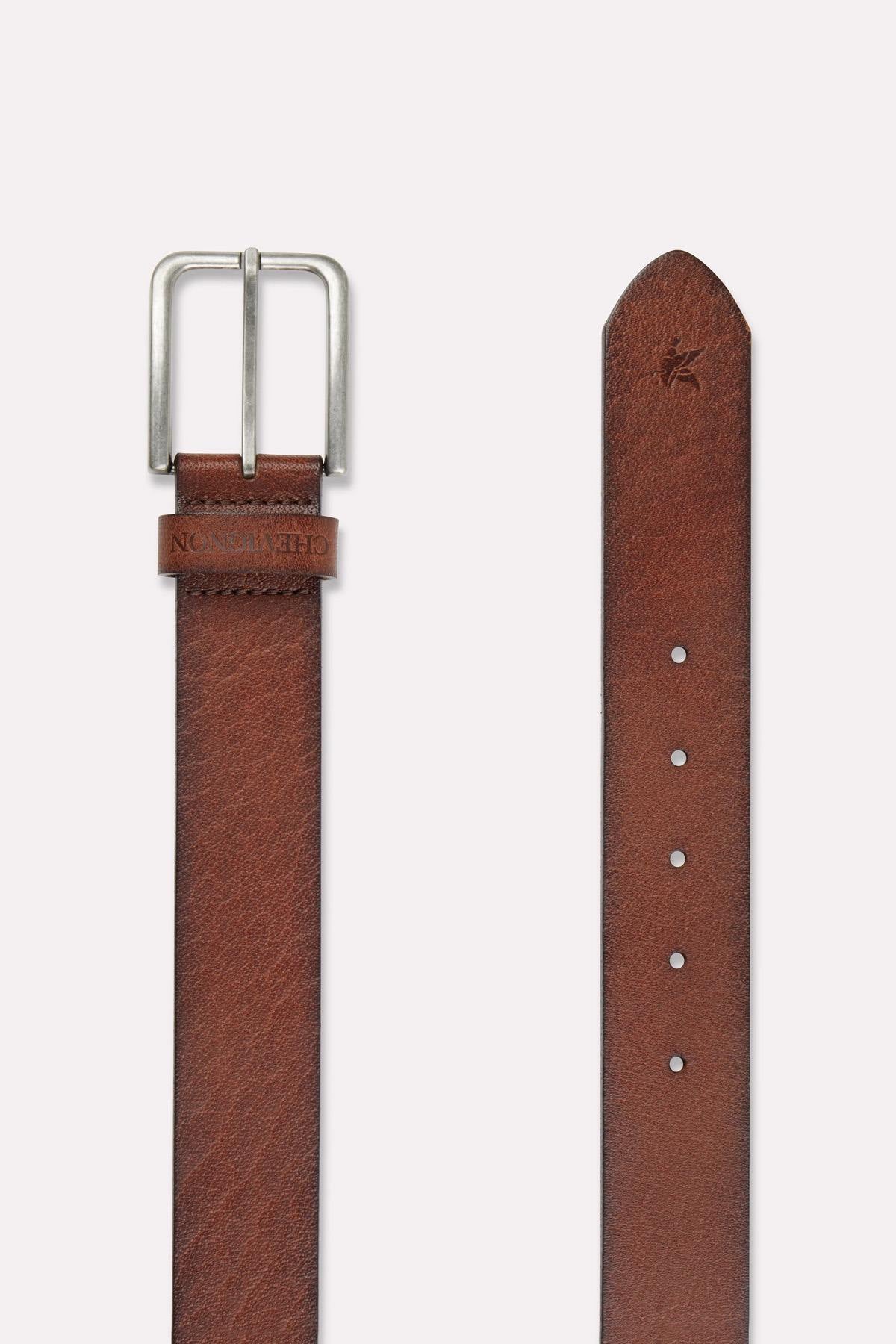 Chevignon brown leather belt - Image n°2