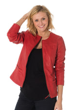 Spencer women's red sheepskin leather - Image n°4