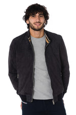 Cityzen's navy goat suede jacket: lightweight, ribbed, and stylish. - Image n°3