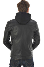 Cityzen jacket in black buffalo leather - Image n°10