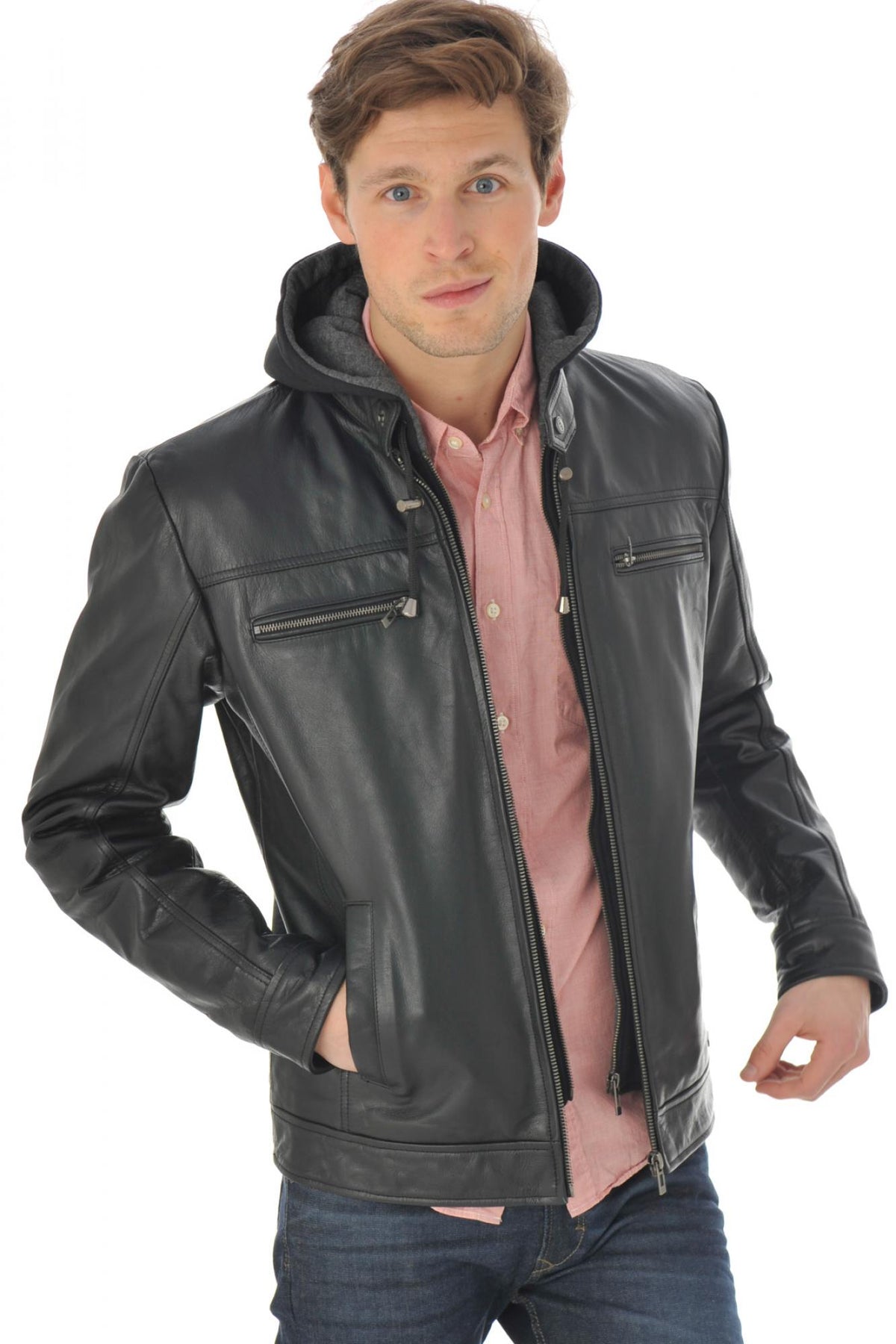 Cityzen jacket in black buffalo leather - Image n°9