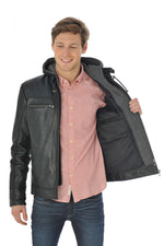 Cityzen jacket in black buffalo leather - Image n°11