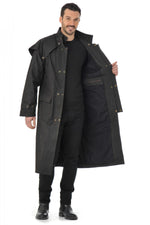 Buffalo leather coat, French-made, with detachable cape and ample cut. - Image n°2