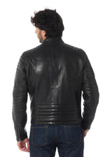 Black lambskin jacket by Daytona, quilted for style and a sharp fit. - Image n°5
