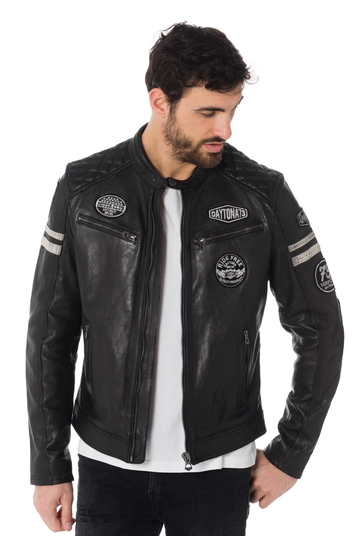 Walker Sheep Atlas: black lambskin, quilted shoulders, zipped details. - Image n°3