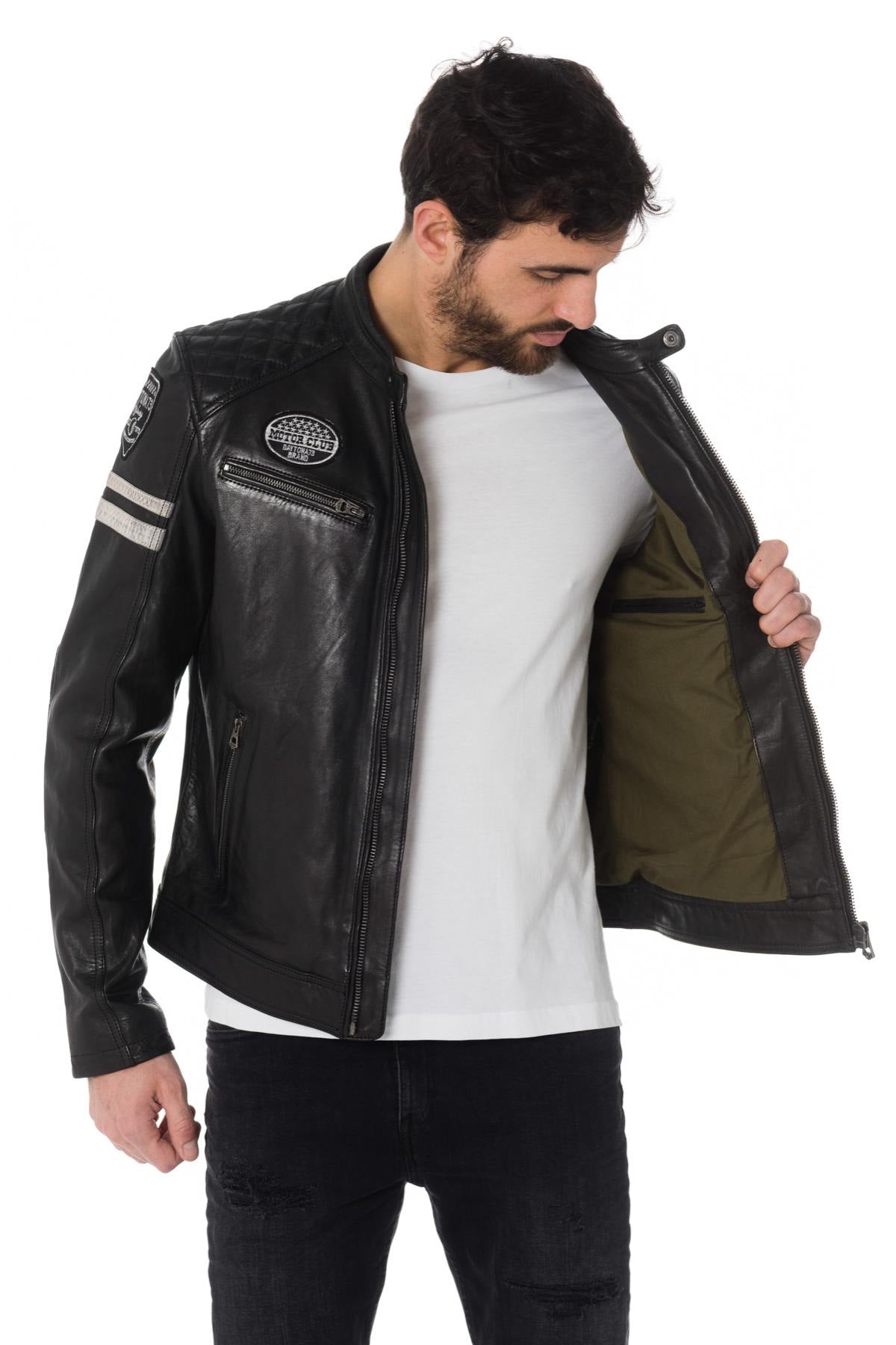 Walker Sheep Atlas: black lambskin, quilted shoulders, zipped details. - Image n°7