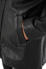 Men's Daytona Coat in Black Cowhide Leather - Image n°6