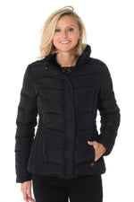 Kaporal women's black down jacket - Image n°1
