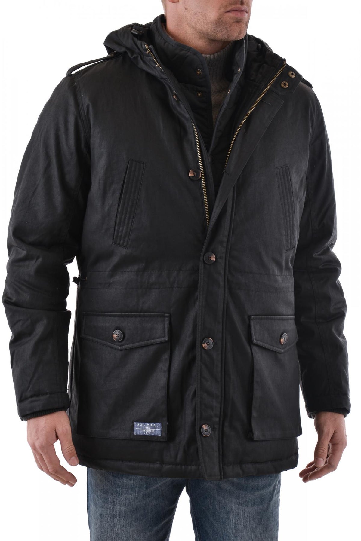 Kaporal coat in black cotton - Image n°5