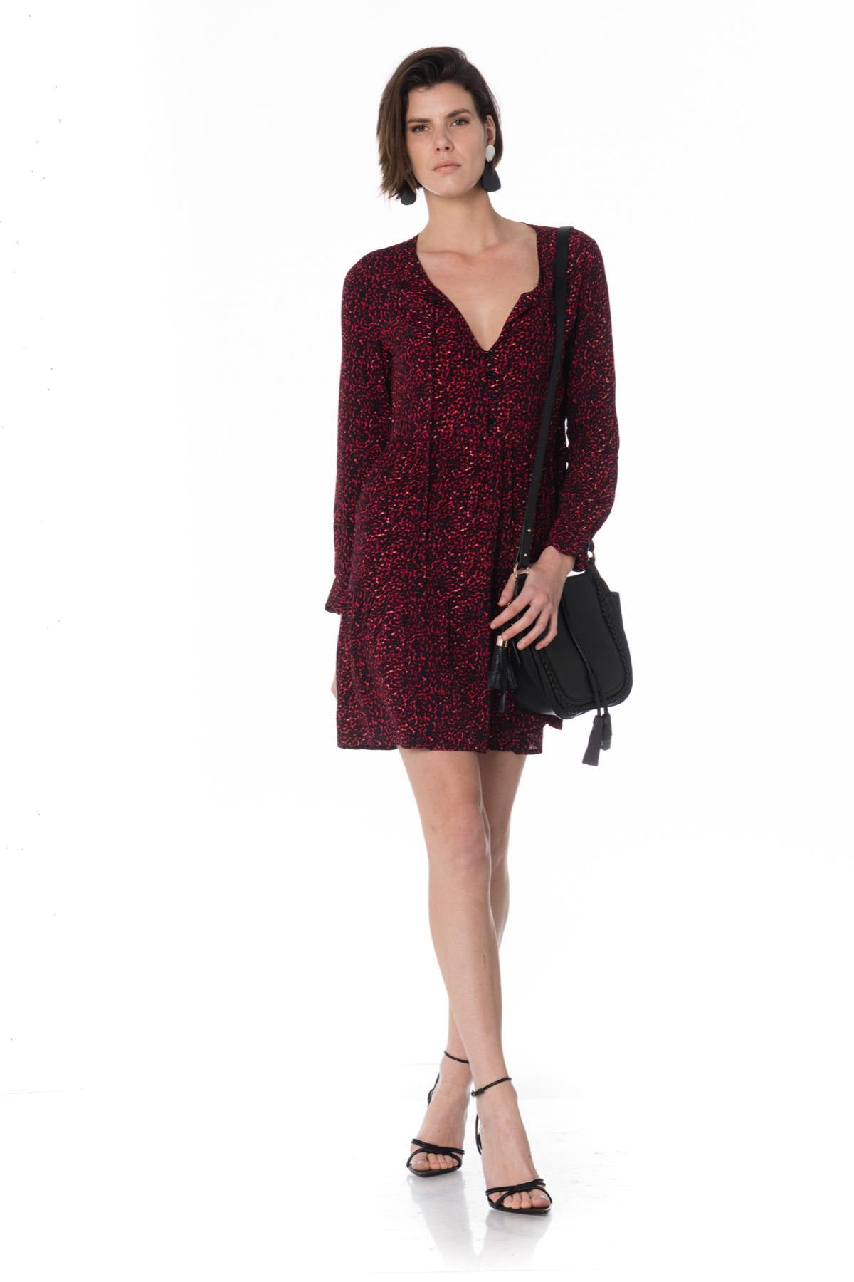 Women's red leopard dress - Image n°2