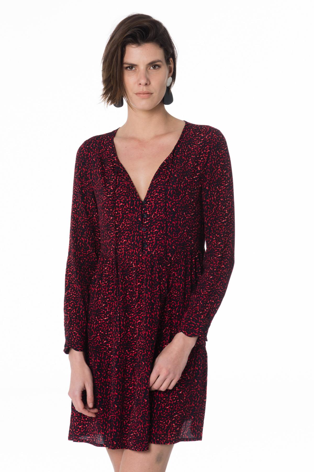 Women's red leopard dress - Image n°1