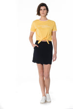 Yellow t-shirt with bow on the bottom - Image n°2