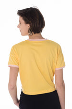 Yellow t-shirt with bow on the bottom - Image n°3