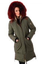Brera Army Red ZZ50: lambskin and nylon in a sleek, warm winter coat. - Image n°3