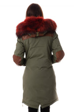 Brera Army Red ZZ50: lambskin and nylon in a sleek, warm winter coat. - Image n°4