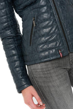 Faded blue lambskin jacket-slim, warm, and lightweight for winter. - Image n°7
