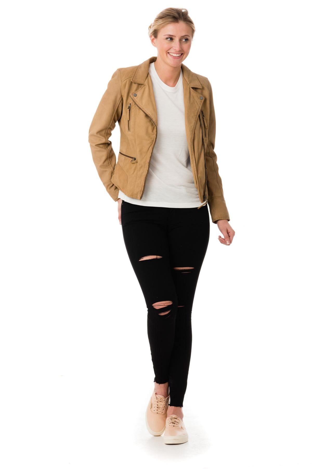 Women's nubuck Biker Jacket - Image n°2