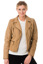 Women's nubuck Biker Jacket - Image n°1