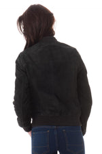 Navy goatskin teddy jacket, supple and slim-fit for everyday elegance. - Image n°6