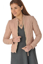 Nude round neck leather - Image n°1