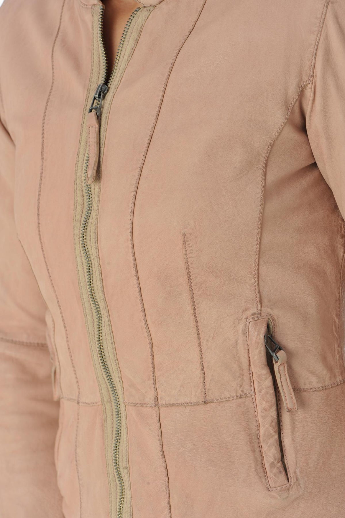 Nude round neck leather - Image n°7