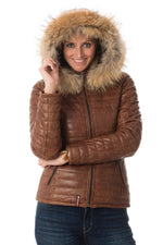 Cognac shearling jacket with Thinsulate warmth for winter style. - Image n°6