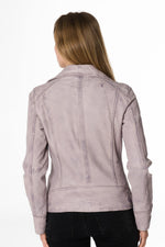 Mauve lambskin perfecto, slim fit, aged finish, adjustable straps. - Image n°5