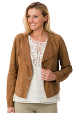Women's lightweight suede jacket - Image n°1