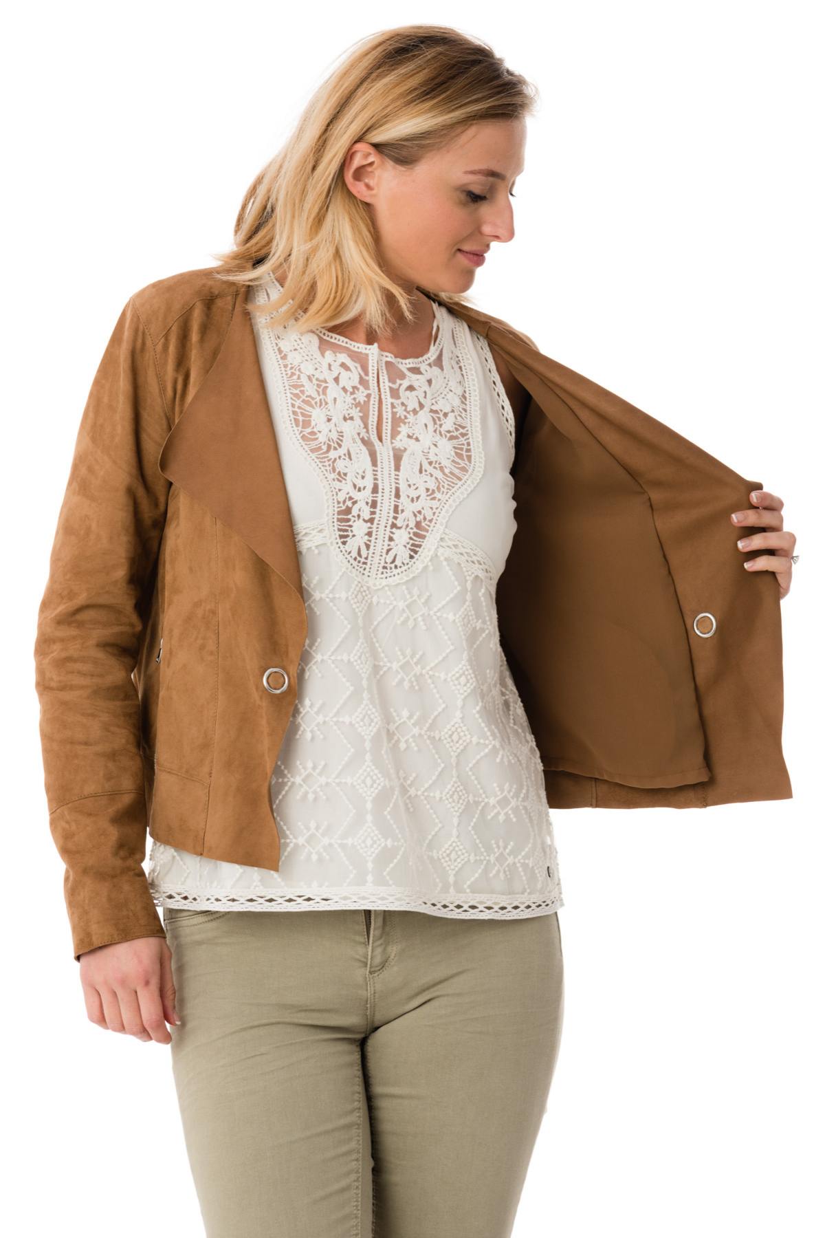 Women's lightweight suede jacket - Image n°4