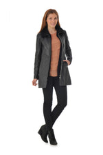 Leather jacket with fur collar - Image n°2