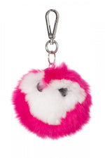 Two-tone white and pink key ring - Image n°1