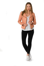 orange sheep leather Biker Jacket - Image n°2
