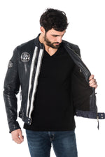 Redskins navy blue racing-style jacket - Image n°3