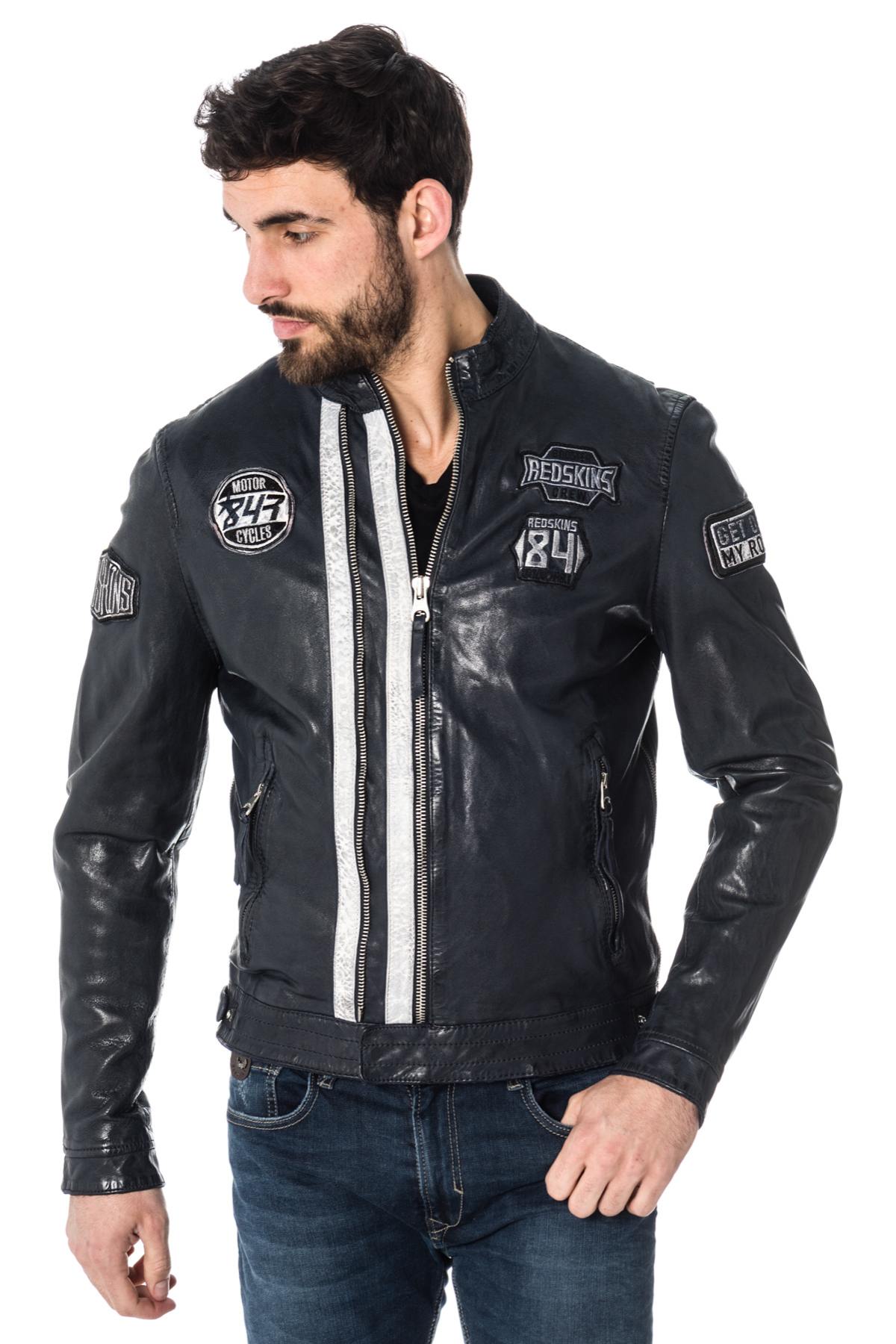 Redskins navy blue racing-style jacket - Image n°4