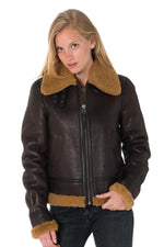 Redskins' vintage sheepskin bomber: aged brown, wool-lined, slim fit. - Image n°3