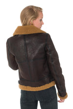 Redskins' vintage sheepskin bomber: aged brown, wool-lined, slim fit. - Image n°4