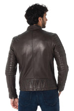 Men's brown sheepskin leather jacket - Image n°4