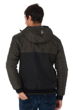 Khaki and black polyester jacket - Image n°3