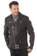 The 118L Black: Schott's longer Perfecto in heavyweight cowhide. - Image n°5