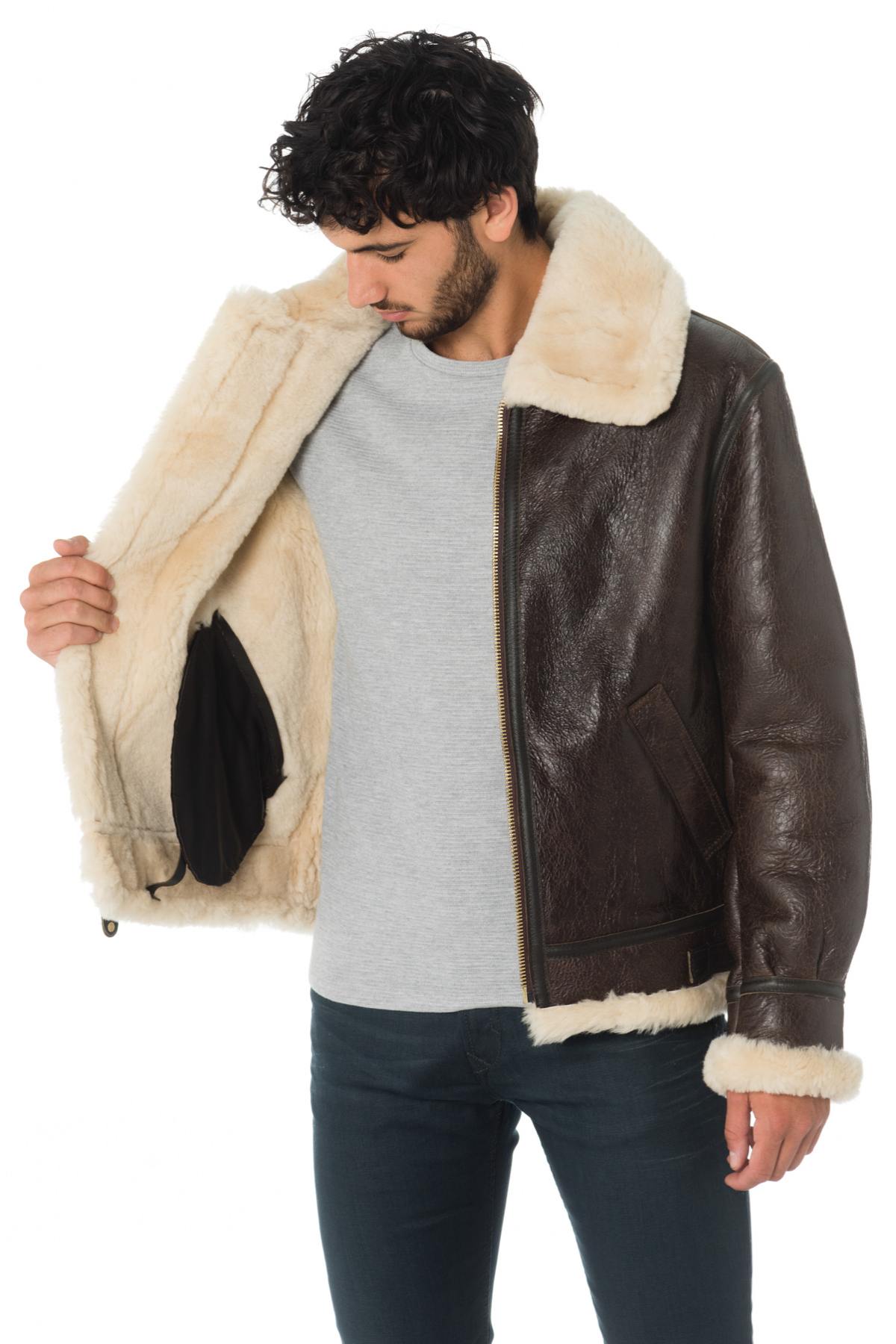 Heavyweight shearling bomber by Schott, USA-made for warmth and style. - Image n°7
