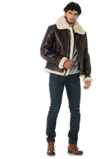 Heavyweight shearling bomber by Schott, USA-made for warmth and style. - Image n°4