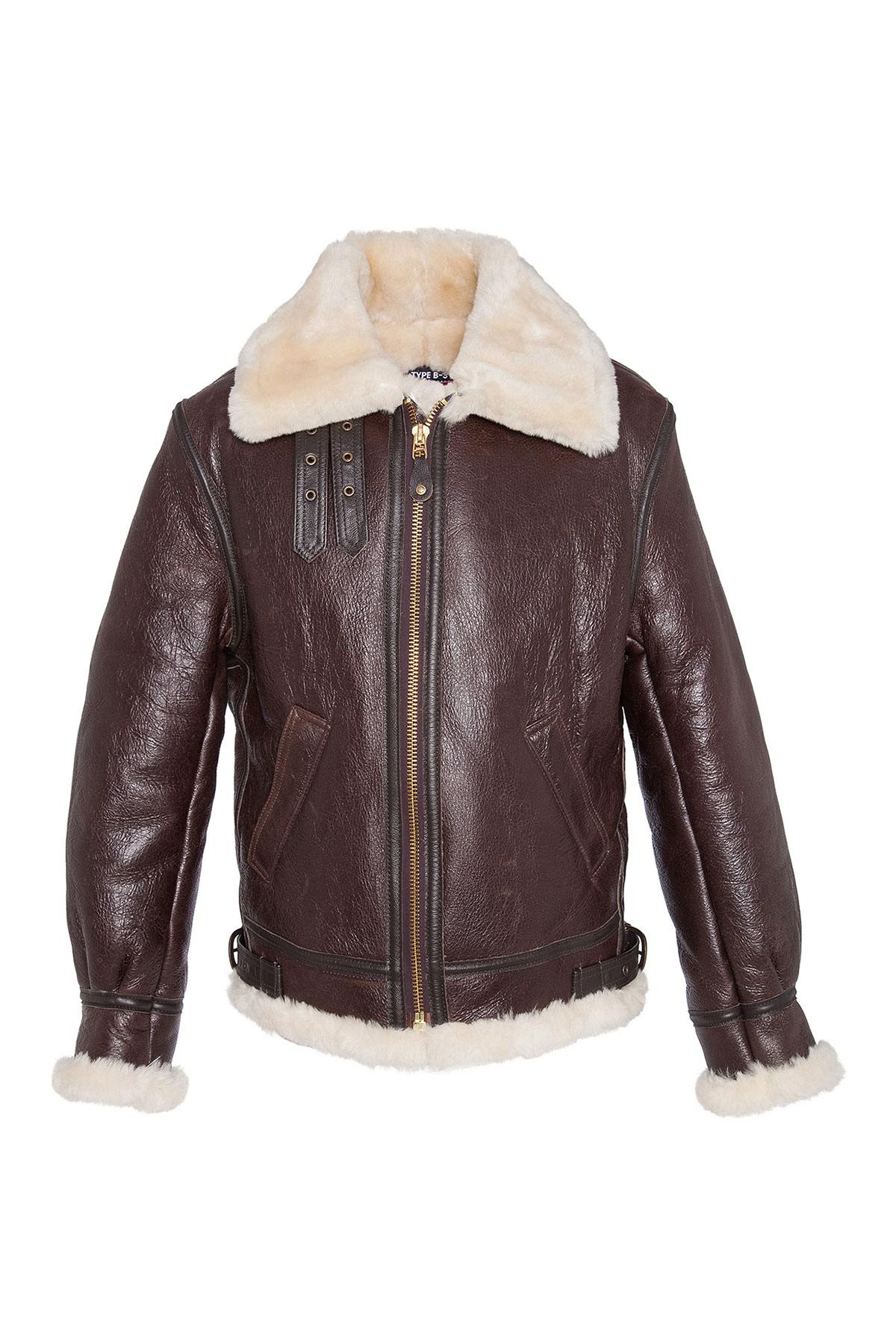 Heavyweight shearling bomber by Schott, USA-made for warmth and style. - Image n°5