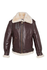 Heavyweight shearling bomber by Schott, USA-made for warmth and style. - Image n°5