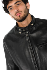 Schott 141 NOIR: heavyweight café racer in full-grain cowhide. - Image n°4
