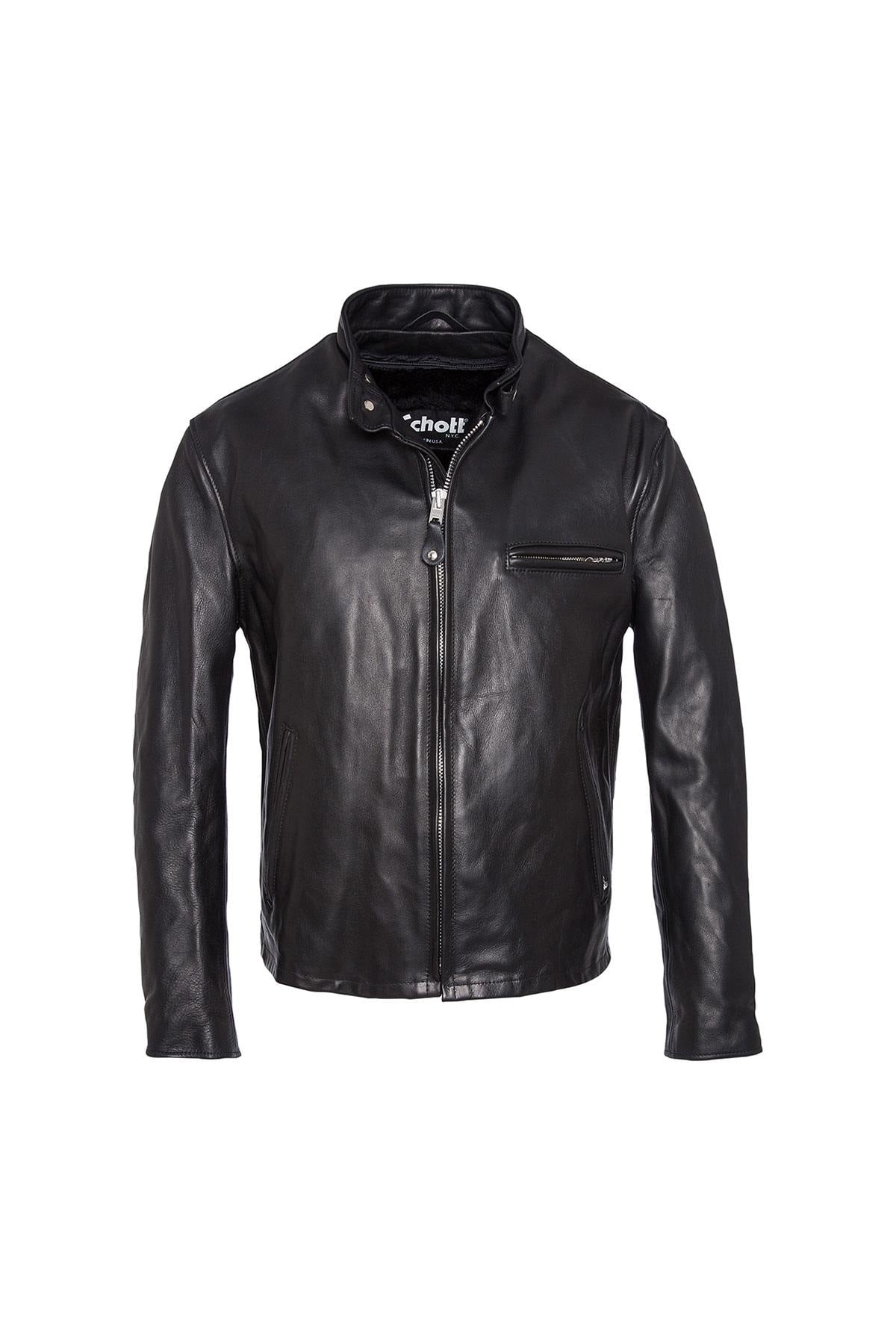 Schott 141 NOIR: heavyweight café racer in full-grain cowhide. - Image n°6