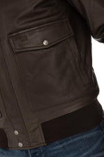 Lambskin aviator jacket by Schott. Slim fit with removable collar. - Image n°8