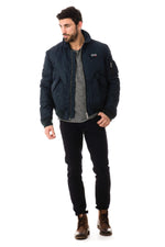 Schott Textile Bombers For Men Navy - Image n°2