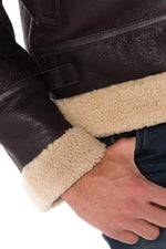 Schott's Cordovan sheepskin bomber, shearling-lined for winter warmth. - Image n°7