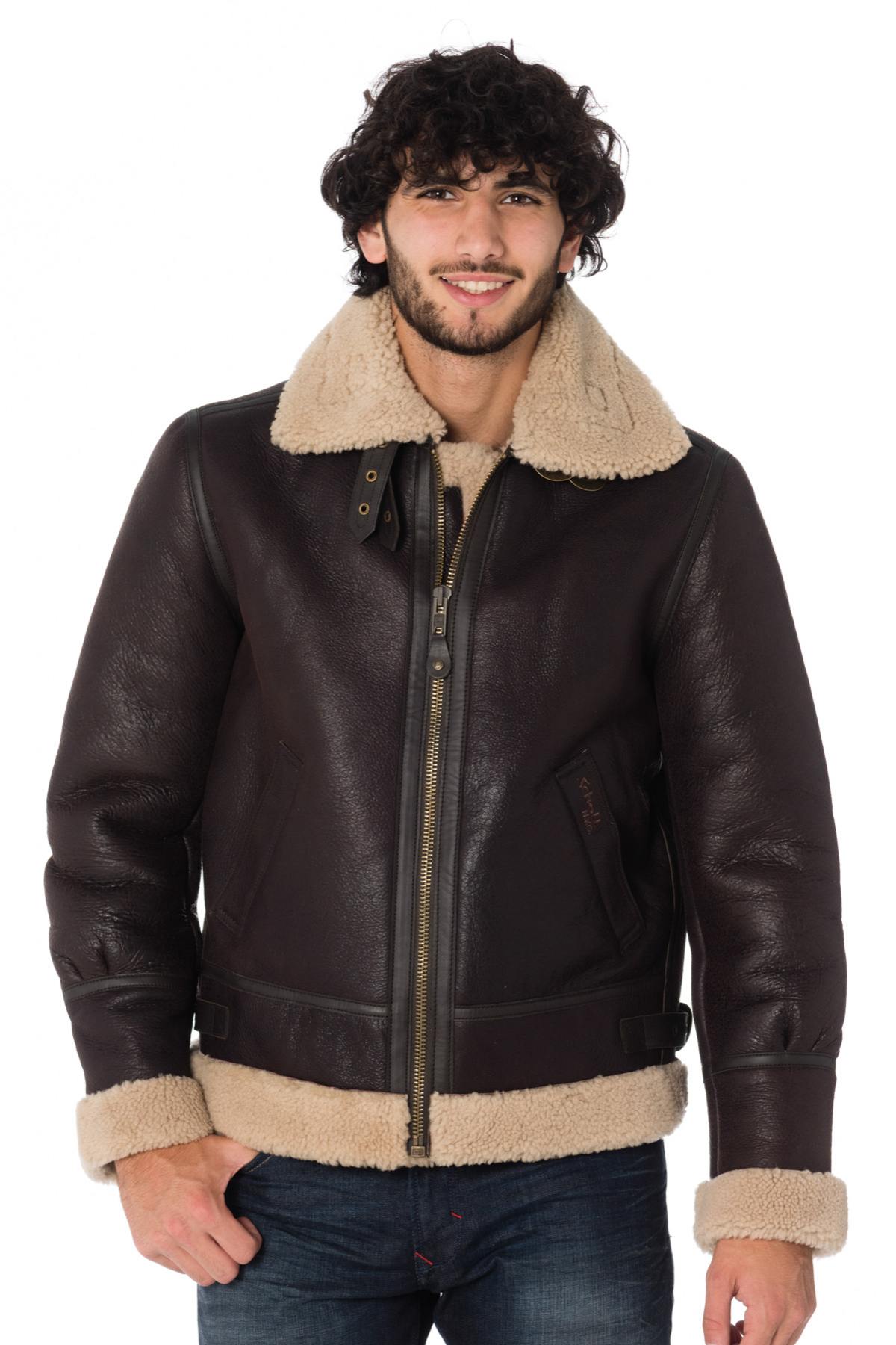 Schott's Cordovan sheepskin bomber, shearling-lined for winter warmth. - Image n°3