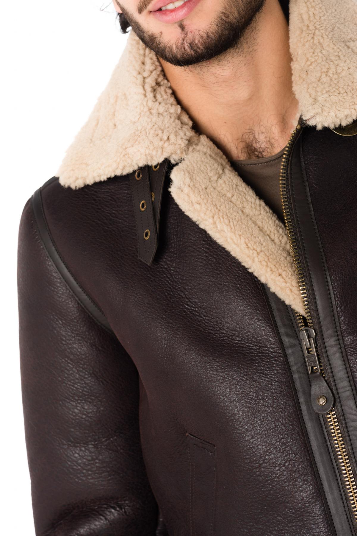 Schott's Cordovan sheepskin bomber, shearling-lined for winter warmth. - Image n°6